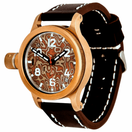 Bronze 46 Mm Mokume Sapphire
