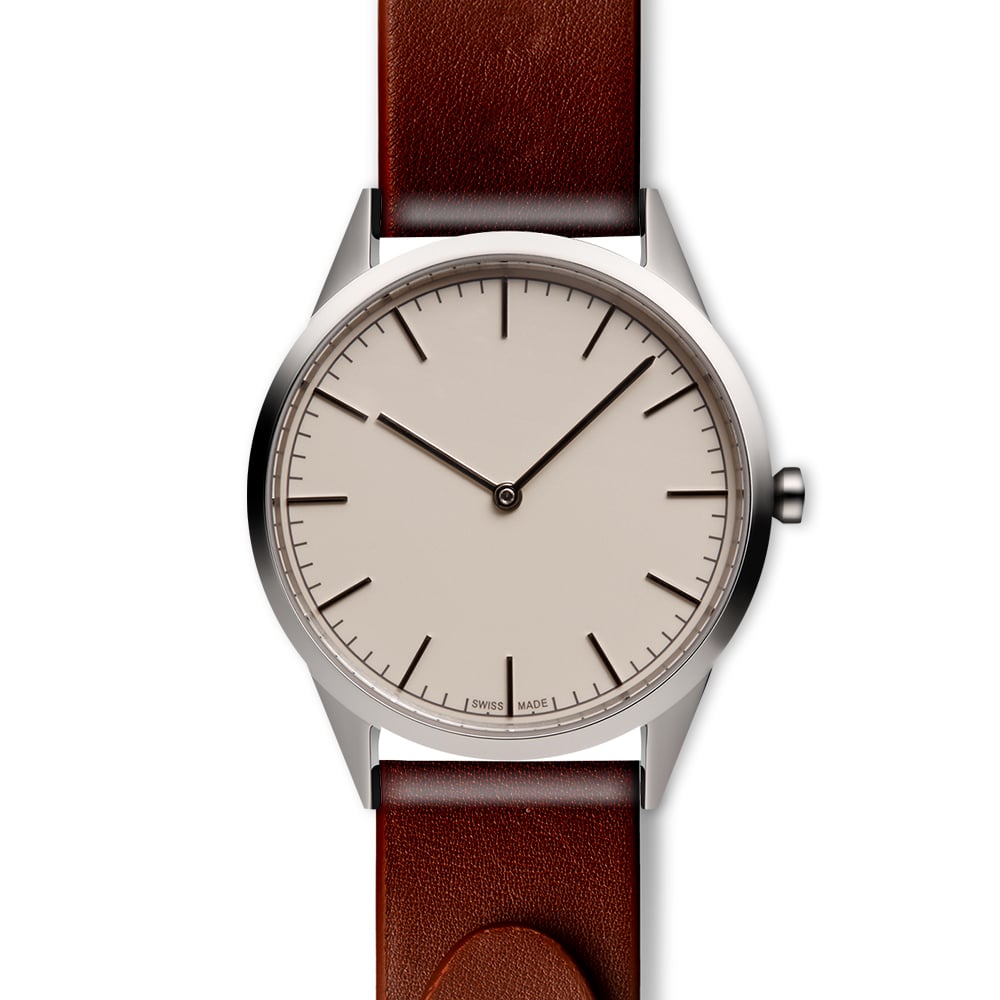 Men’s two-hand watch in polished steel
