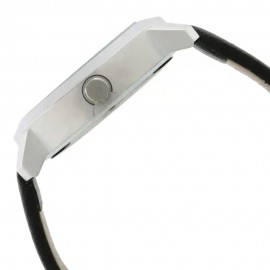 BLACK DIAL BLACK LEATHER STRAP WATCH