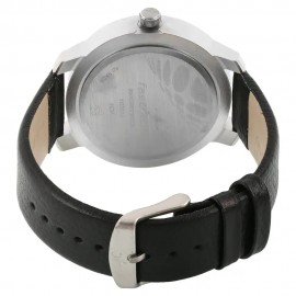 BLACK DIAL BLACK LEATHER STRAP WATCH