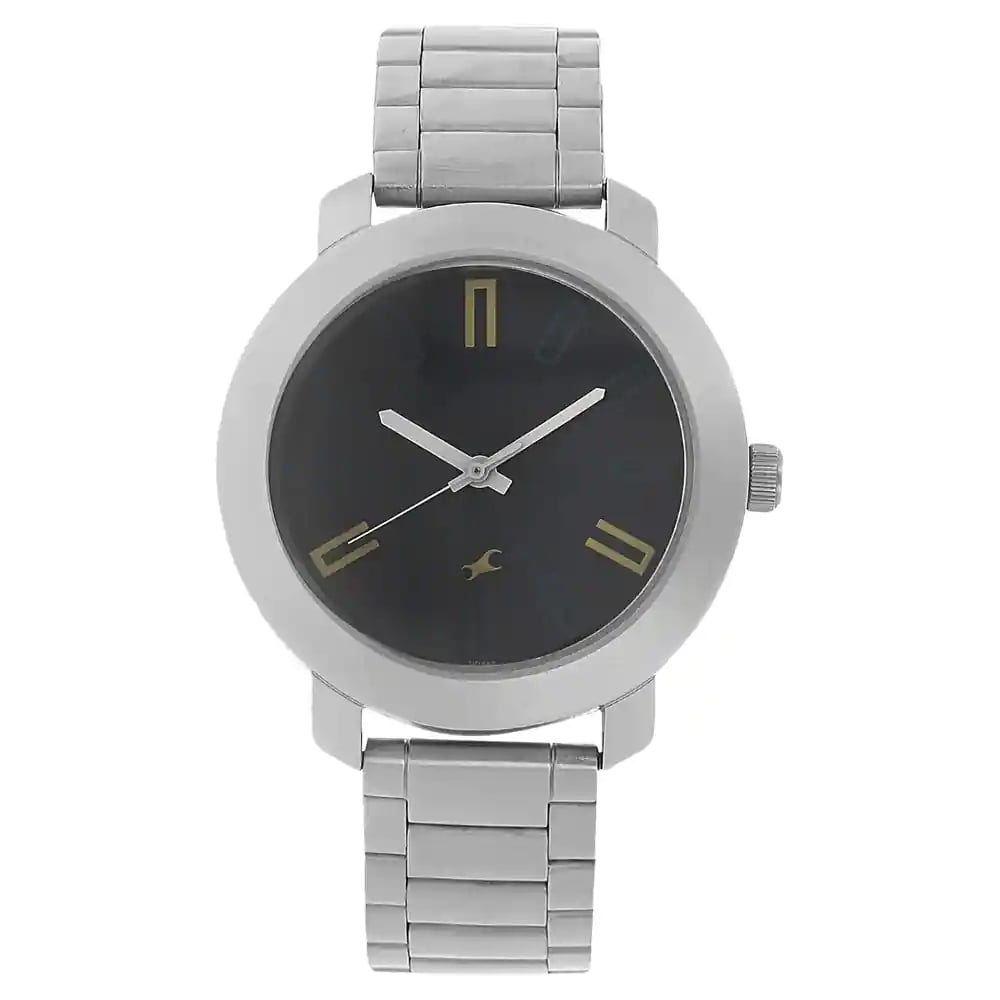 BLUE DIAL SILVER STAINLESS STEEL STRAP WATCH