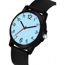 Light Blue dial color Black strap color watches for Men