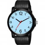 Light Blue dial color Black strap color watches for Men
