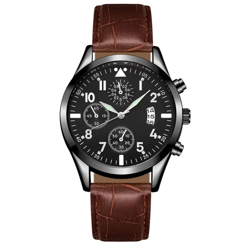 Men's Leather Watch With Calendar Function Plus Luminous Function Watch