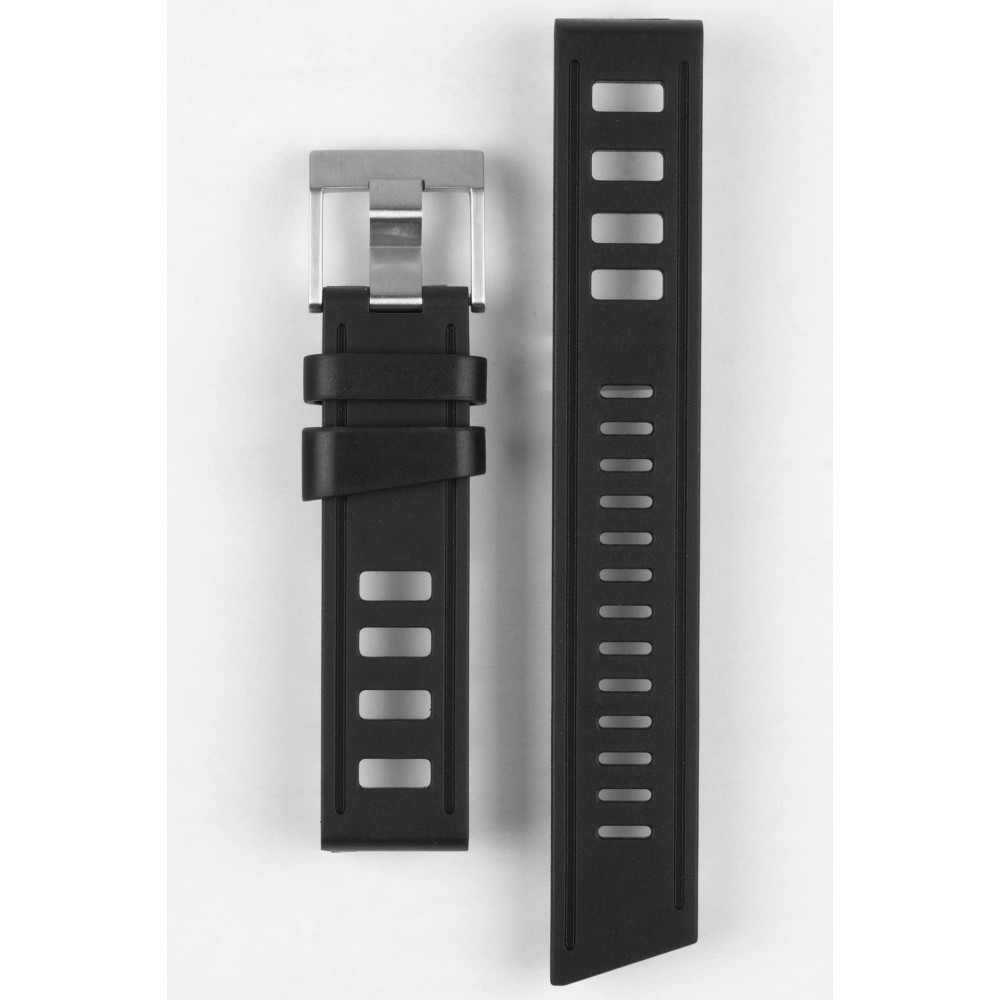 Rubber strap black for Ocean 2, size M, white stitching