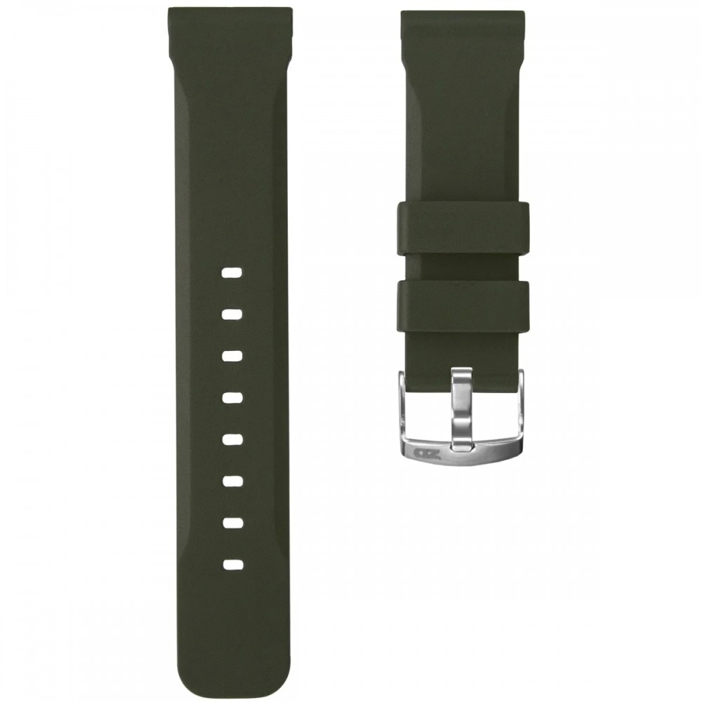 Rubber strap 24 mm black with deployment clasp in bronze