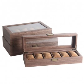 Leather watch box mechanical watch jewelry display box watch stand bracelet glass cover dustproof finishing box