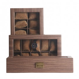Leather watch box mechanical watch jewelry display box watch stand bracelet glass cover dustproof finishing box