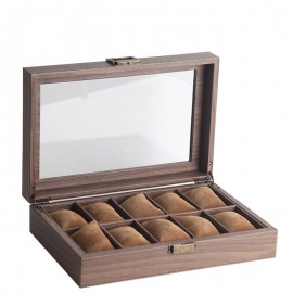 Leather watch box mechanical watch jewelry display box watch stand bracelet glass cover dustproof finishing box