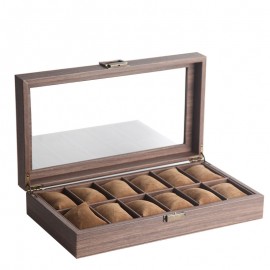 Leather watch box mechanical watch jewelry display box watch stand bracelet glass cover dustproof finishing box