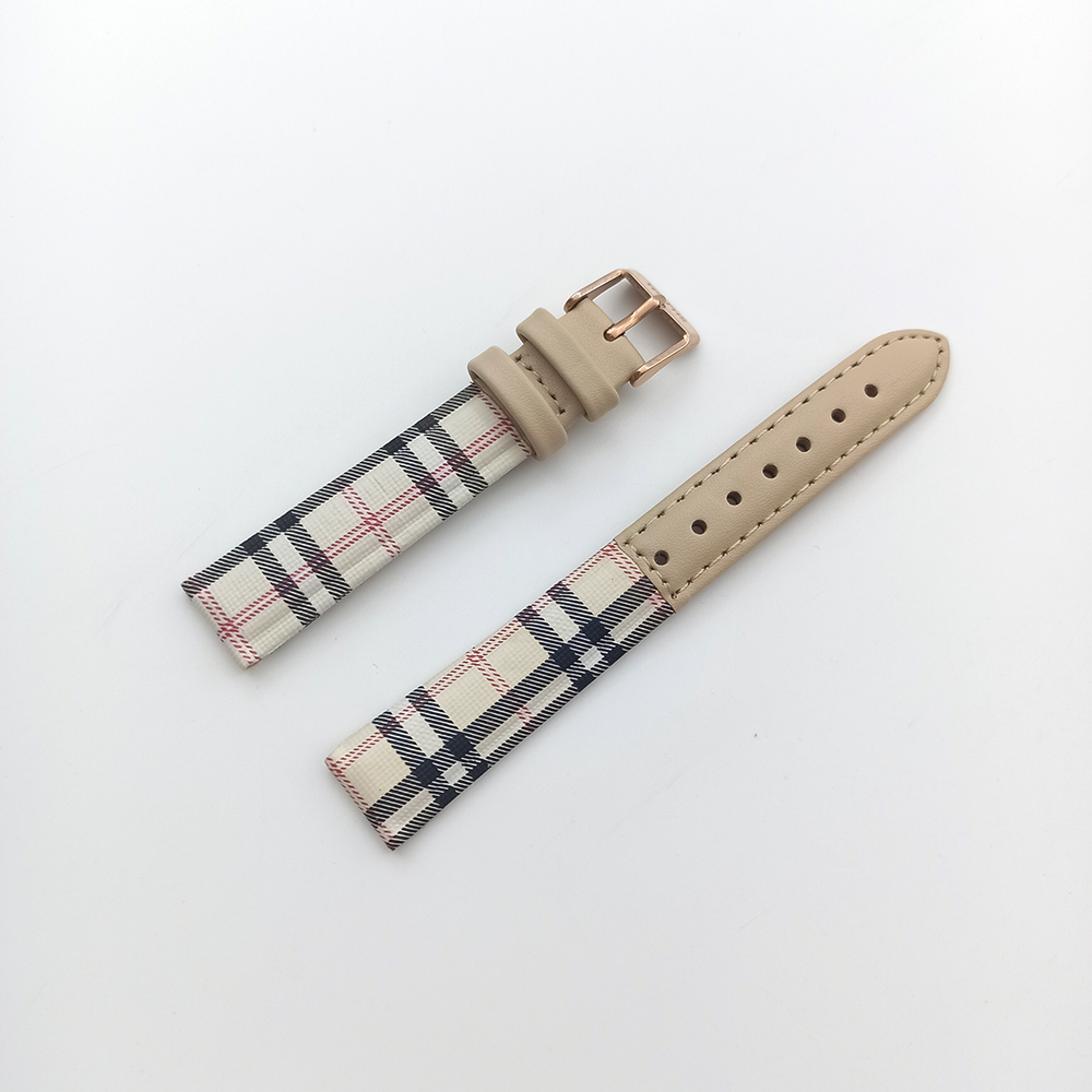 New Fashion Stripe Pattern Ladies Genuine Leather Watch Strap For PT-007
