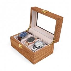 New walnut 3-position watch box retro wooden watch storage box display wooden box
