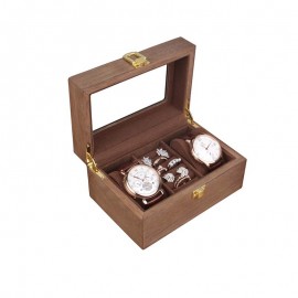 New walnut 3-position watch box retro wooden watch storage box display wooden box