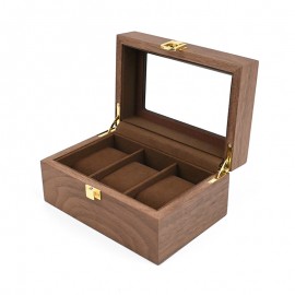 New walnut 3-position watch box retro wooden watch storage box display wooden box