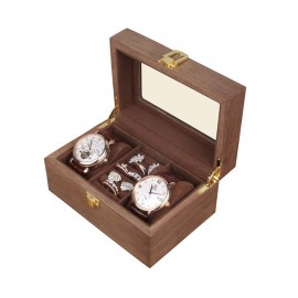 New walnut 3-position watch box retro wooden watch storage box display wooden box