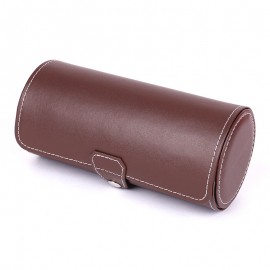 PU leather 3-position cylindrical watch box Jewelry watch storage display watch packaging box