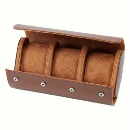 Watch storage box portable watch box PU three-position watch box dustproof and drop-proof mechanical watch box travel watch bag